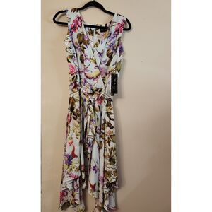 NWT DN Design Fit & Flare Floral  Sleeveless Wedding Guest Dress Size 14W